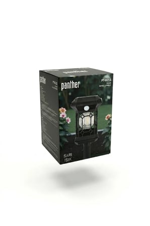 Panther Bahçe Lambası Solar LED Hareket Sensörlü Dekoratif Dış Mekan Aydınlatma Sarı Işık - PT-B215