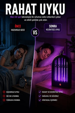 Şarjlı UV Sinek Öldürücü Taşınabilir Mor Işıklı Sivrisinek Tuzak Cihazı
