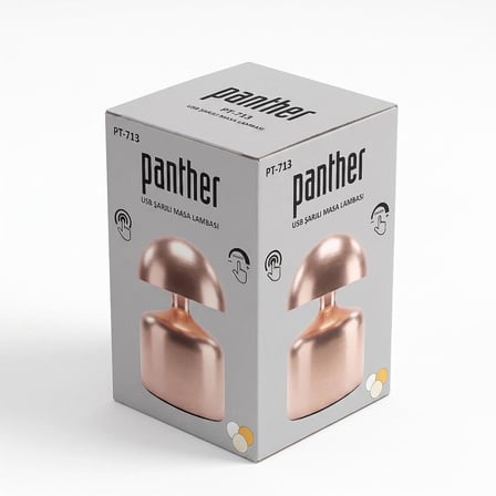 Panther PT-713 Metal Gövdeli Dokunmatik ve Dimmerlı USB Şarjlı Masa Lambası Beyaz,Sarı ve Günışığı Bir arada