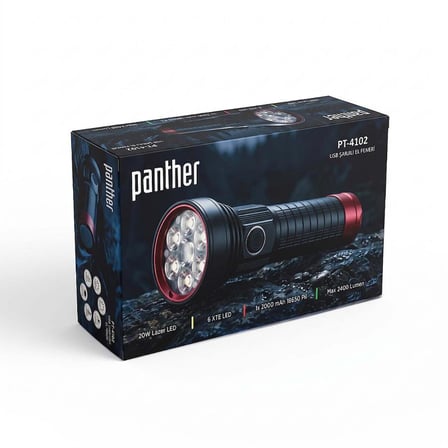 PANTHER PT-4102 USB ŞARJLI EL FENERİ