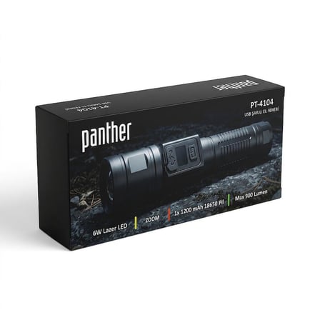 PANTHER PT-4104 USB ŞARJLI EL FENERİ