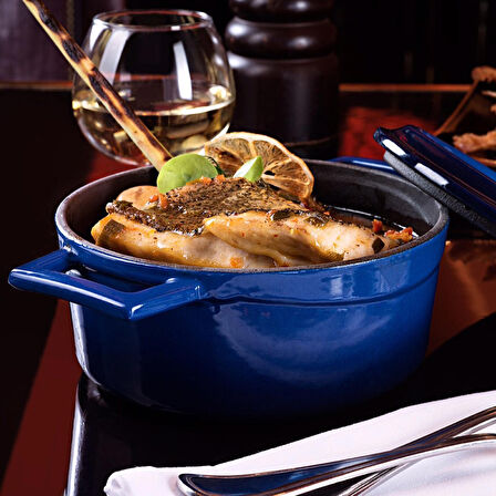 Lava Döküm Yuvarlak Tencere. Folk Çap(Ø)28cm.