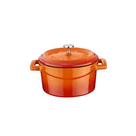 Lava Döküm Mini Tencere. Trendy Çap (Ø)10 cm. - Turuncu