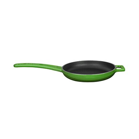Lava Döküm Kızartma Tavası, Metal Saplı. Çap(Ø)16cm.  - Yeşil