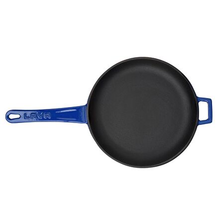 Lava Döküm Kızartma Tavası, Metal Saplı. Çap(Ø)20cm.  - Mavi