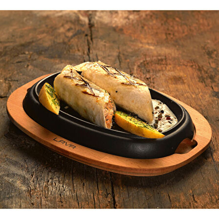 Lava Döküm Oval Fajita Tabağı Ölçü 12x19cm.