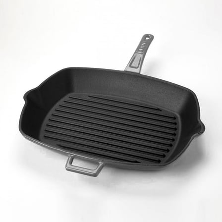 Lava Döküm Izgara Tava, Metal Saplı. Ölçü 26x32cm. - Gri