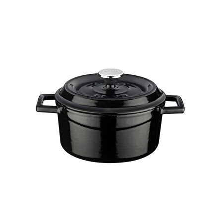 Lava Döküm Yuvarlak Tencere. Trendy Çap(Ø) 18cm. - Siyah