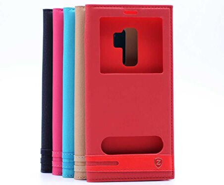 Galaxy S9 Plus Kılıf Elite Kapaklı Pencereli Lüx Kılıf