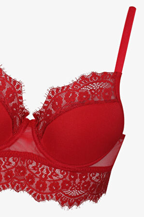 Dantelli Tüllü Sütyen Takım