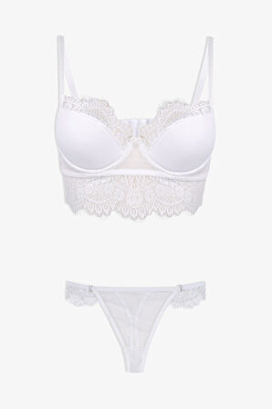 Dantelli Tüllü Sütyen Takım