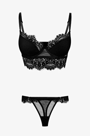 Dantelli Tüllü Sütyen Takım