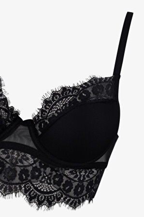 Dantelli Tüllü Sütyen Takım