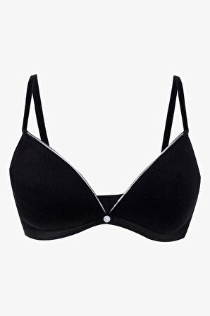 Kadın Fitilli Düğme Detaylı Sütyen