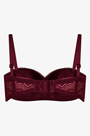 Kadın Dolgusuz Dantelli Straplez Sütyen