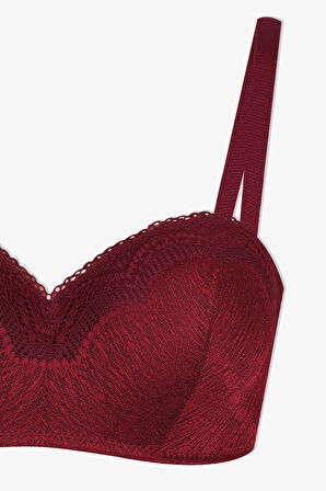 Kadın Dolgusuz Dantelli Straplez Sütyen