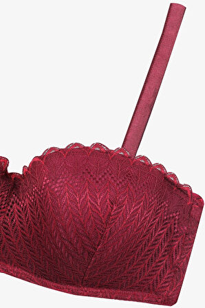 Kadın Dolgusuz Dantelli Straplez Sütyen