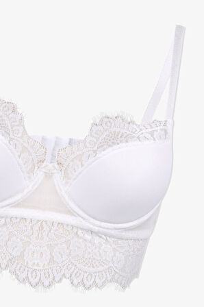 Dantelli Tüllü Sütyen Takım