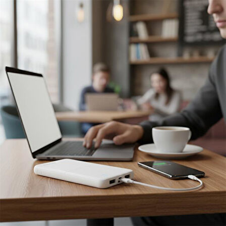 S-Link IP-G12N 10.000Mah Microusb + TYPE-C Beyaz Taşınabilir Pil Şarj Cihazı Powerbank