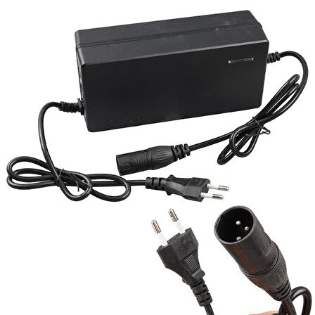 Powermaster PM-14488 54.6 Volt 2.8-3.0 Amper Lithium Batarya Şarj Cihazı 3 Pinli Erkek Jacklı