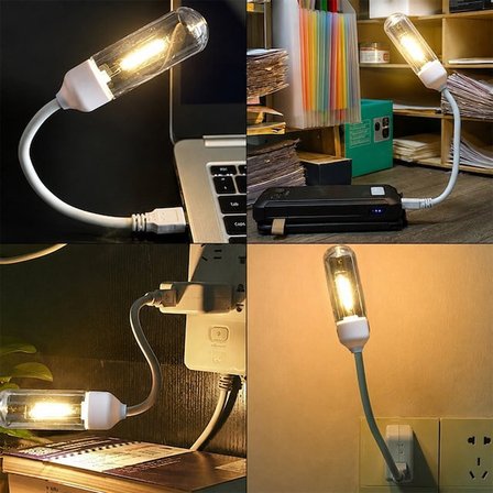 Powermaster PM-25793 Esnek Gövdeli USB Günışığı COB Led Edison Masa Ve Kitap Okuma Lambası