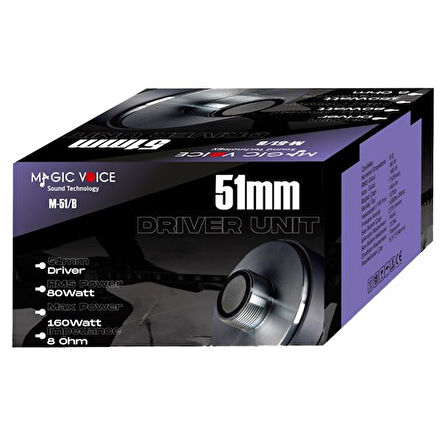 Magicvoice M-51/B 80W RMS 8 Ohm 51Mm Profesyonel Hoparlör Tweeter Driver Ünitesi