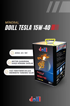 TESLA 15W-40 API SL/CF ACEA A3/B4 16 Litre Motor Yağı (Üretim Yılı: 2025)