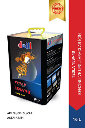 TESLA 15W-40 API SL/CF ACEA A3/B4 16 Litre Motor Yağı (Üretim Yılı: 2025)