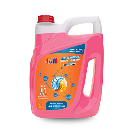 Hazır Karışım -39 Derece 3 Litre Kırmızı Organik Antifriz - G12 (Üretim Yılı: 2025)