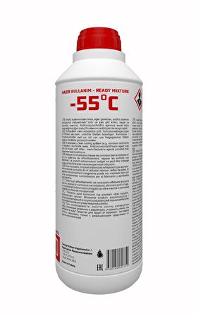 -55 Derece Hazır Karışım 1.5 Litre Kırmızı Organik Antifriz - G12 