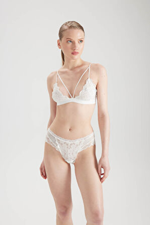 Kadın Dantelli Balensiz Üçgen Sütyen