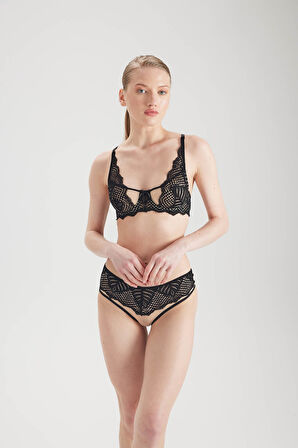 Kadın Dantelli Balenli Kapsız Sütyen