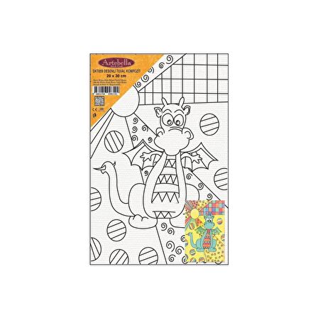 DKT059 desenli tuval kompozit boyama 20x30 cm