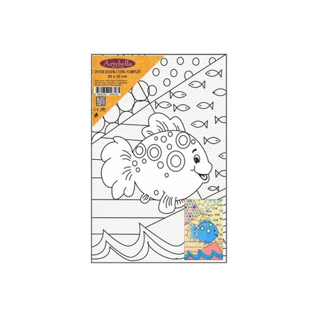 DKT061 desenli tuval kompozit boyama 20x30 cm