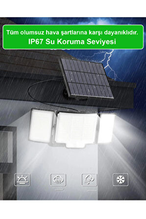 Greentech 348 Ledli, Güneş Enerjili, Hareket Sensörlü, 3 Taraflı Aydınlatma / GT-SL30