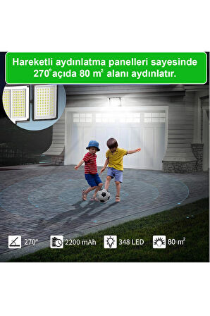 Greentech 348 Ledli, Güneş Enerjili, Hareket Sensörlü, 3 Taraflı Aydınlatma / GT-SL30