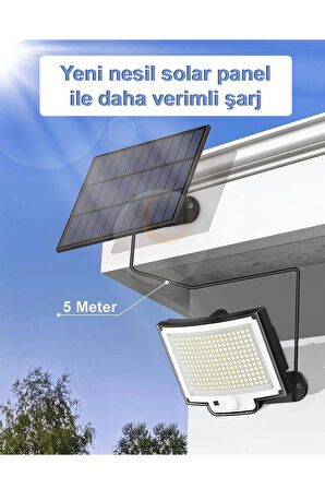 Greentech Güneş Enerjili, Hareket Sensörlü, 228 Boncuk LED Aydınlatma / GT-SL33