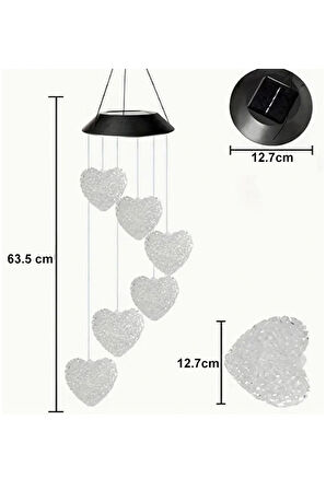 Greentech Güneş Enerjili Renk Geçişli Kristal Kalp Aydınlatma / GT-SL40