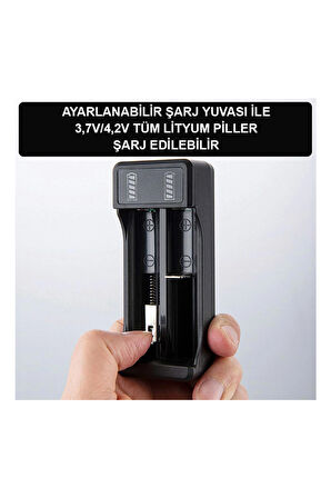 Greentech Pil Şarj Aleti (İki Yuvalı) - Lityum Pil Şarj Cihazı / GT-BC02