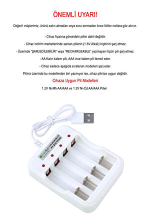 Greentech Pil Şarj Cihazı (Dört Yuvalı) - 1.2V Ni-Mh / Ni-Cd AA / AAA / GT-BC04