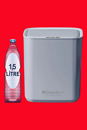 Greentech Sensörlü 22 Litre Çöp Kovası (Şarj Edilebilir Lityum Pilli) / GT-SC05