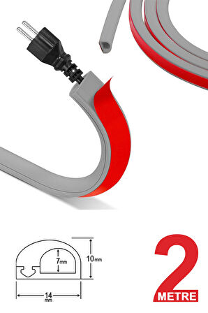 Greentech Esnek Kablo Kanalı Gri / GT-KK02