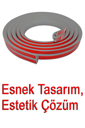 Greentech Esnek Kablo Kanalı Gri / GT-KK04 