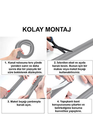 Greentech Esnek Kablo Kanalı Gri / GT-KK04 