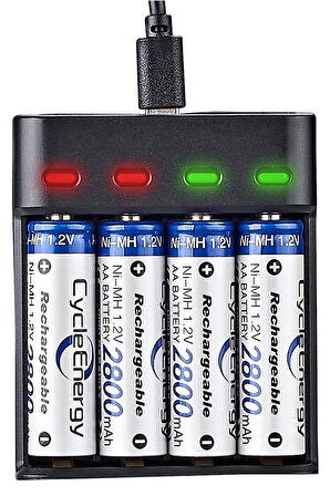 Greentech Pil Şarj Cihazı (Dört Yuvalı) - 1.2V Ni-Mh / Ni-Cd Aa / Aaa / GT-BC07