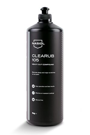 CleaRub 105 Araç Kalın Çizik Giderici Pasta Cila-1 Kg-Boya Koruma Parlatma Wax, Detailing