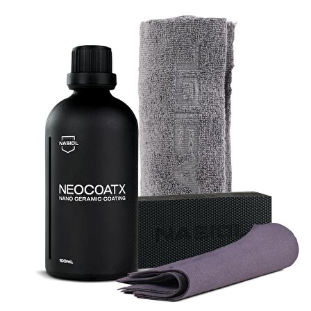 Nasiol Neocoatx Nano Seramik Kaplama ve Mikrofiber Bez, Uygulama Takozu, Süet Bez Seti