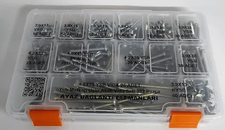 AY-CİV Ysb Matkap Uçlu Akıllı Vida Seti 382 Parça