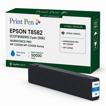 Printpen Epson T8582 (C13T858200) Mavi (50K) WorkForce Pro WF-C20590 WF-C21000 Kartuş