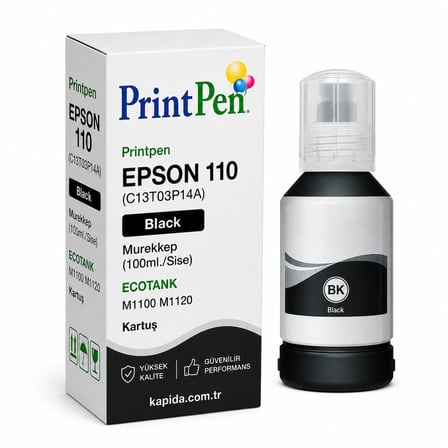 Printpen Epson 110 (C13T03P14A) Black Murekkep (100Ml./Sise) Ecotank M1100 M1120 Kartuş